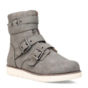b.o.c. Women Gray Faux Leather Kiley Boots 7